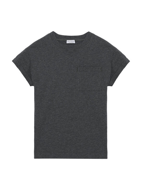 Футболка с карманом на груди, серая Brunello Cucinelli | Фото 1