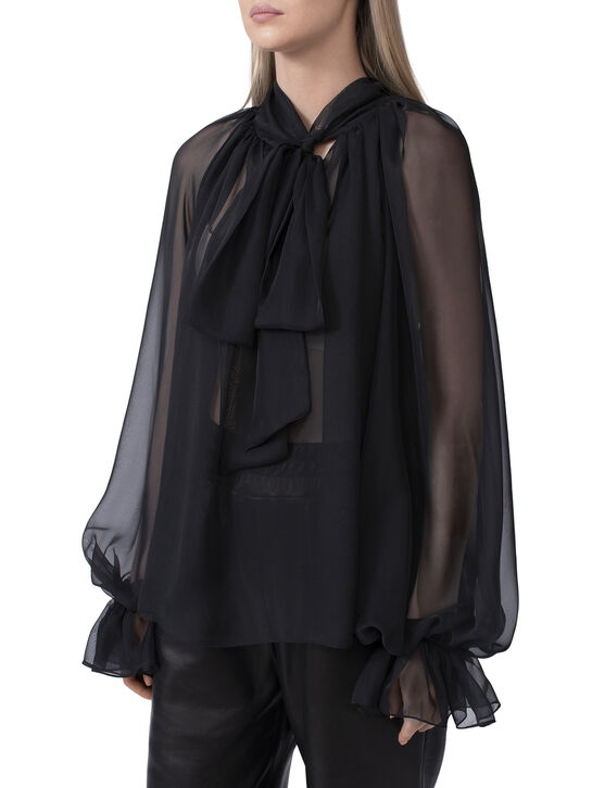 Блуза прозрачная, черная Flashin | Фото 5