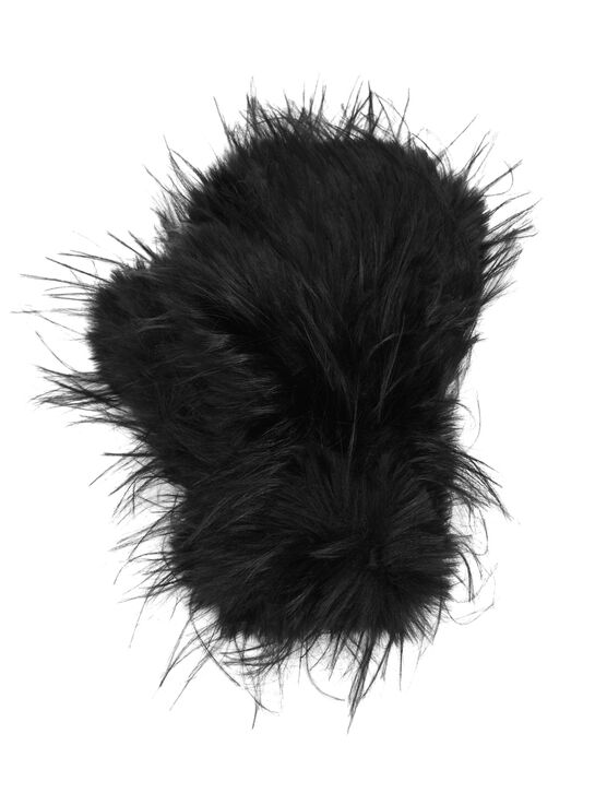 Варежки из эко-меха, черные Flashin | Фото 1