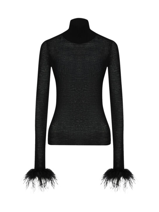 Водолазка с перьями на рукавах Blumarine | Фото 1