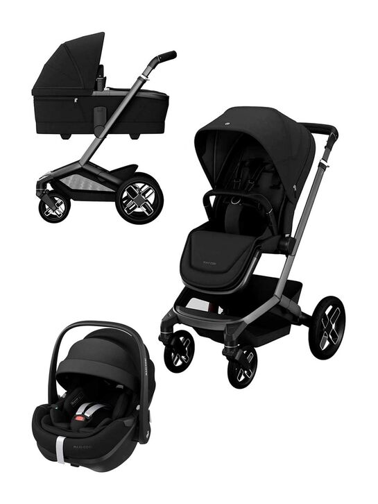Коляска 3в1 Fame Twillic Black с креслом Pebble 360 Pro Essential Black Maxi-Cosi | Фото 1