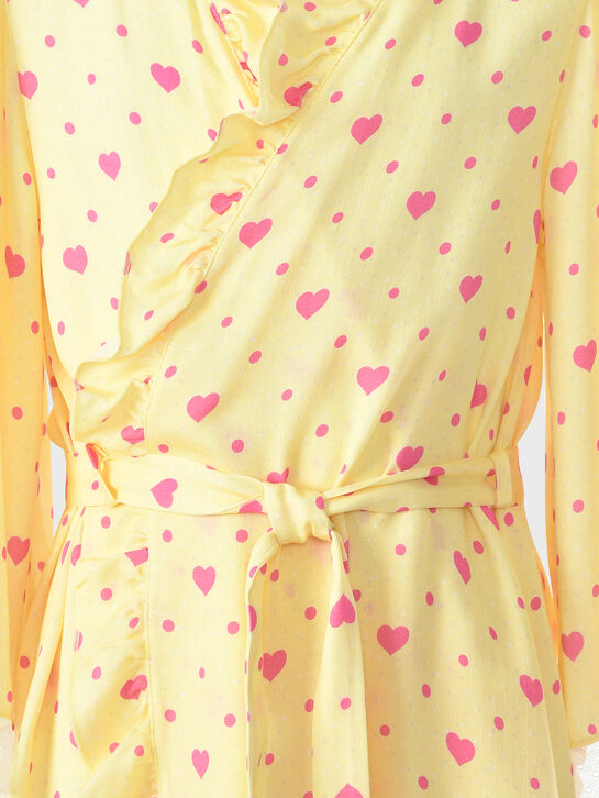Халат с принтом сердечек, желтый AMIKI | Фото 3