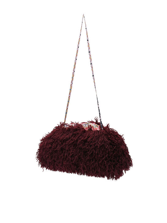Сумка из эко-меха, бордовая Missoni | Фото 3