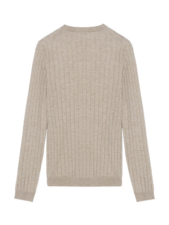 Джемпер из смесового кашемира, бежевый Brunello Cucinelli | Фото 3