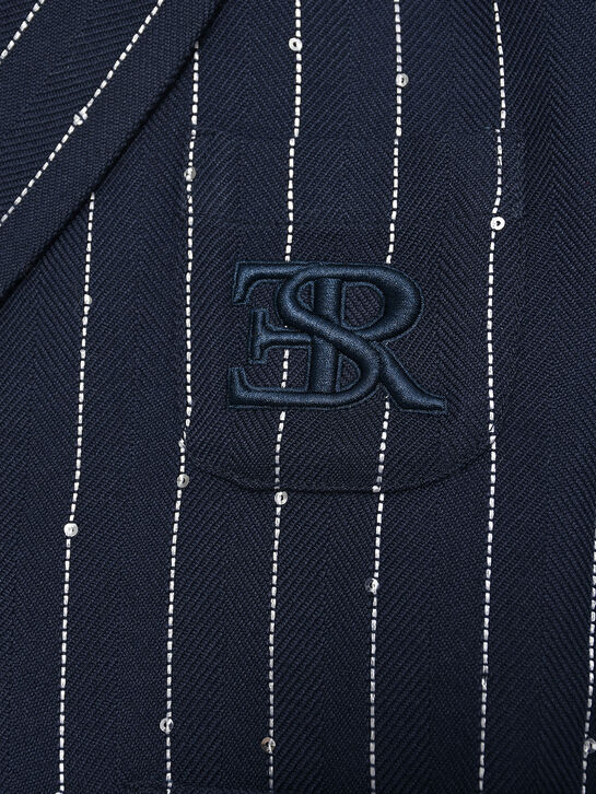 Пиджак в полоску со стразами Ermanno Scervino | Фото 3