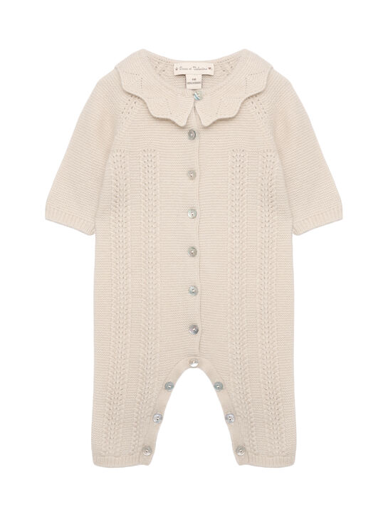 Комбинезон из кашемира, кремовый Oscar et Valentine | Фото 1
