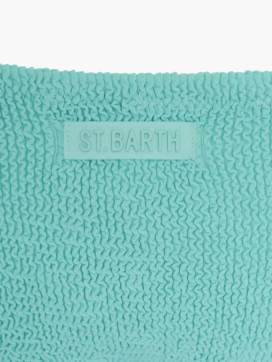 Купальник из жатой ткани, бирюзовый Saint Barth | Фото 6