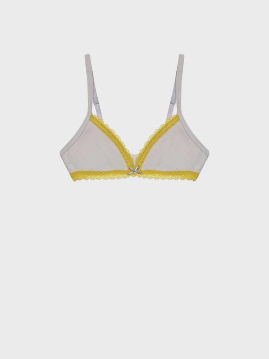 Бюстгальтер с желтой кружевной тесьмой Sanetta | Фото 1