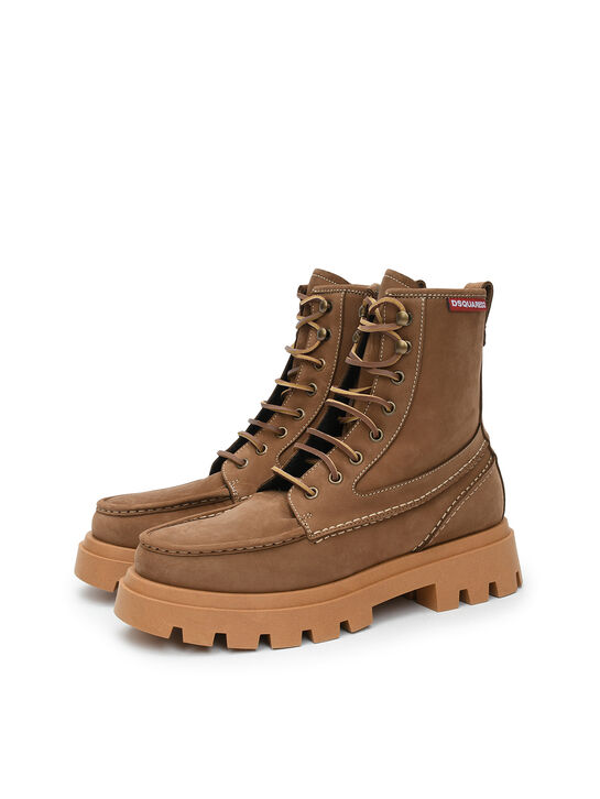 Ботинки замшевые, коричневые Dsquared2 | Фото 2