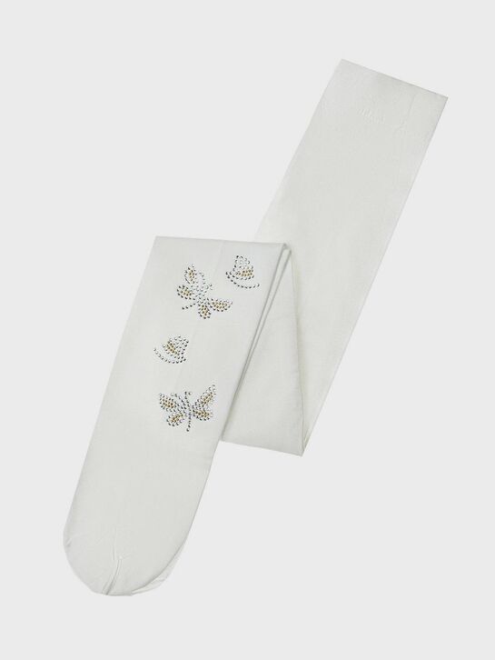 Колготки с бабочками из стразов, белые Story Loris | Фото 1