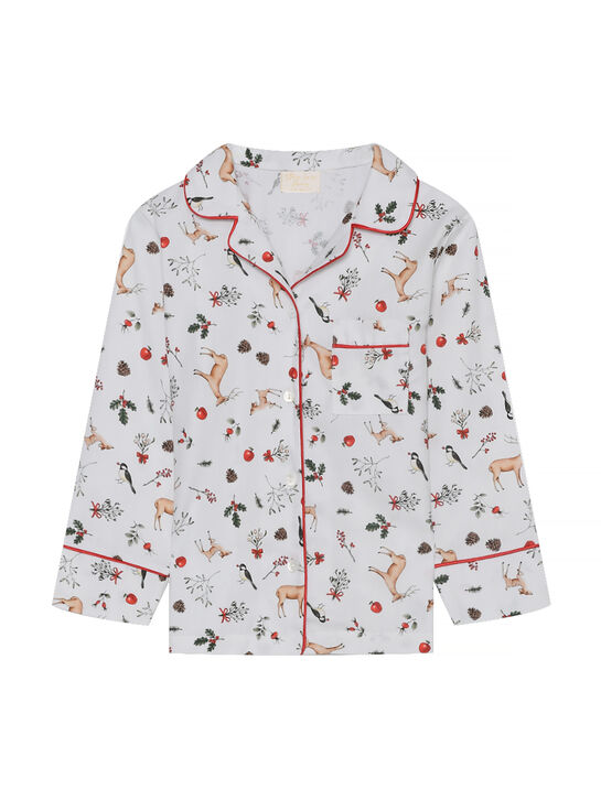 Пижама со сплошным новогодним принтом, белая Story Loris | Фото 2