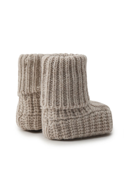 Пинетки вязаные, бежевые Maglificio di Verona | Фото 3