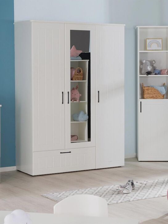 Трехстворчатый шкаф Sylt Baby с зеркалом, белый Roba | Фото 2