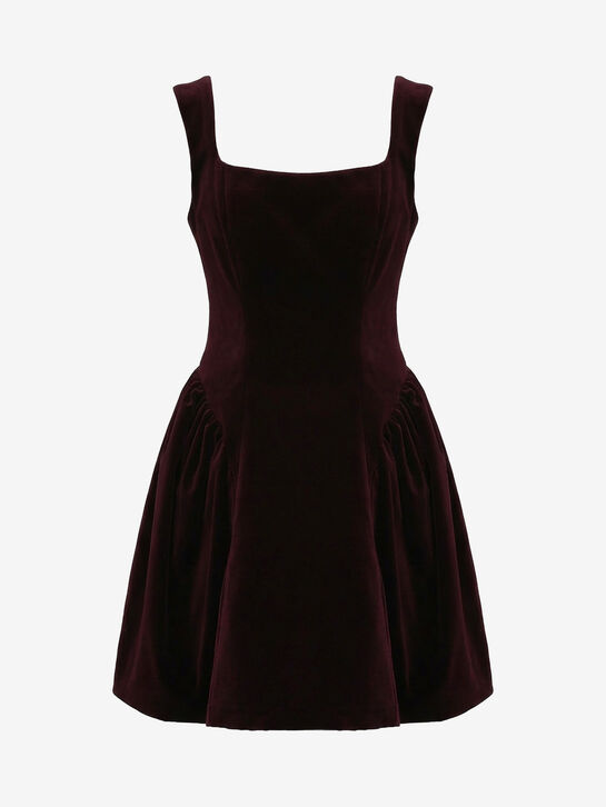 Мини-платье, бархатное, бордовое Flashin | Фото 1