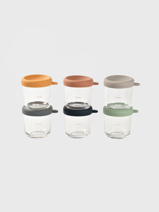 Набор контейнеров BEABA 6шт. 250мл стеклянных с крышкой для хранения продуктов  | Фото 1