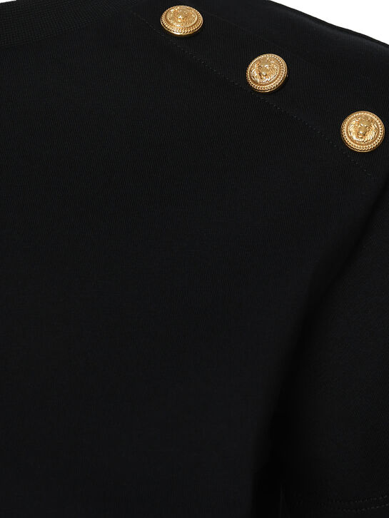 Футболка с золотыми пуговицами Balmain | Фото 3
