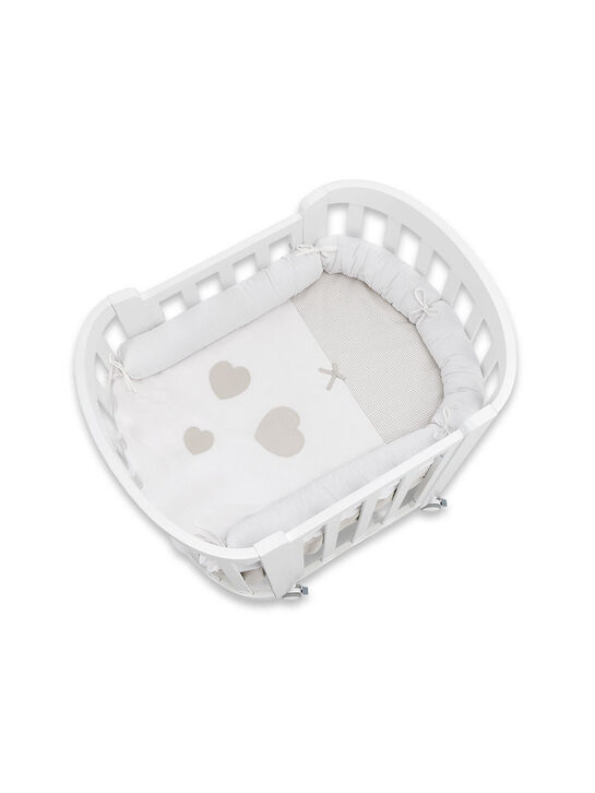 Комплект белья Erbesi 3 пр. Ariel для колыбели Sweet, белый, песочный  | Фото 1