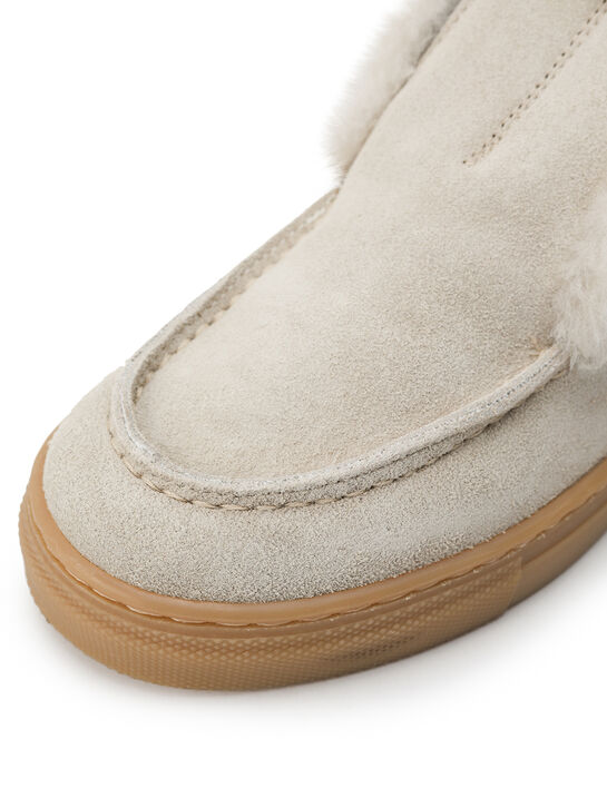 Ботинки низкие с меховой отделкой, белые Gallucci | Фото 5