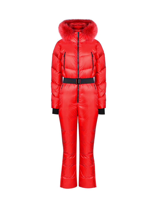 Комбинезон с меховой опушкой на капюшоне, красный Freedomday | Фото 1