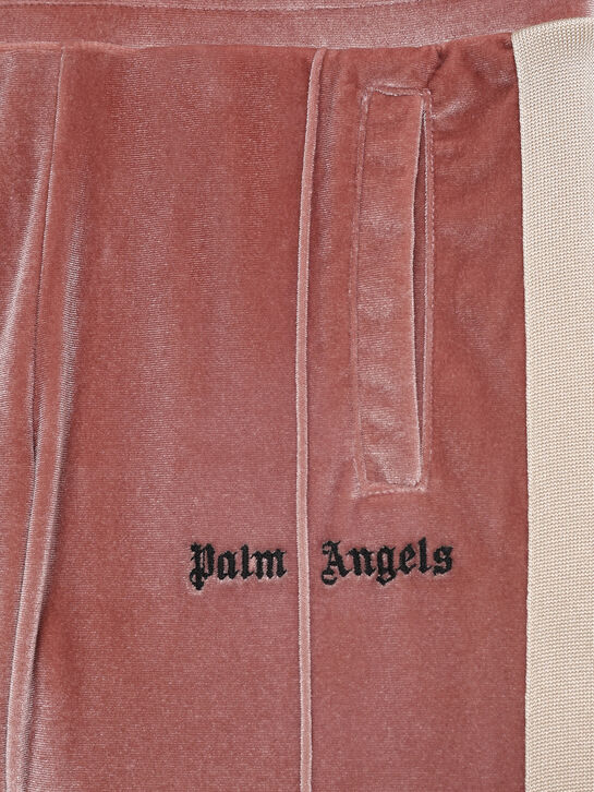 Спортивные брюки велюровые, розовые Palm Angels | Фото 4