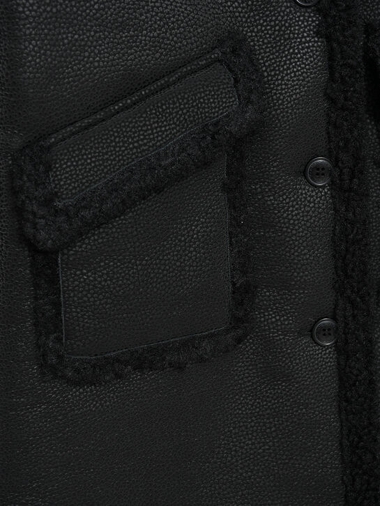 Пальто из эко-меха, черное Ermanno Scervino | Фото 4