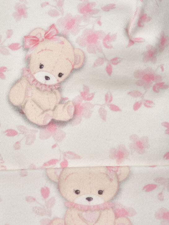 Шапка, принт розы и мишки Monnalisa | Фото 3