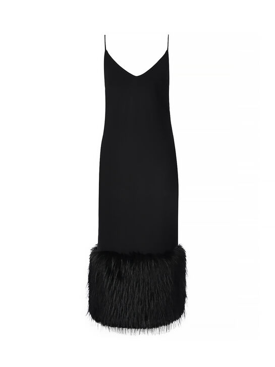 Платье-комбинация с отделкой эко-мехом Flashin | Фото 1