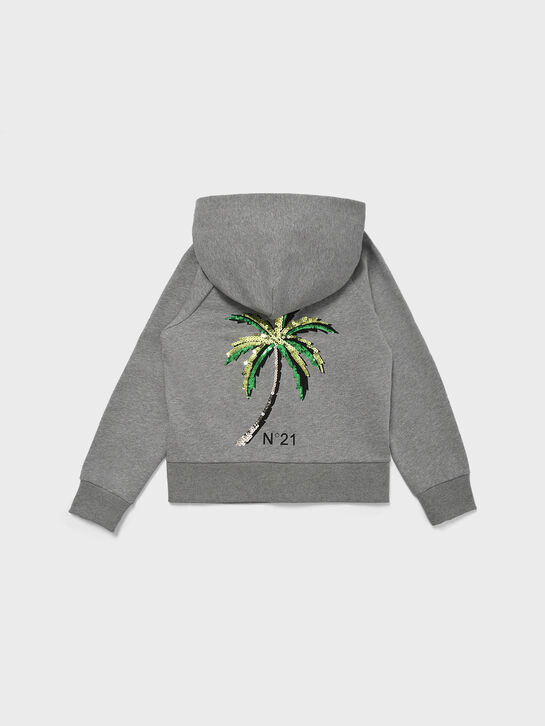 Куртка спортивная с пальмой из пайеток, серая N21 | Фото 2