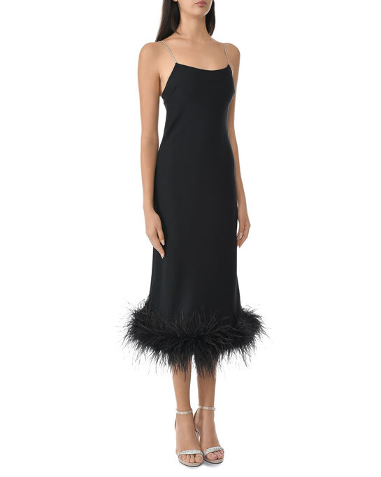 Платье-комбинация с декором из перьев ALINE | Фото 4