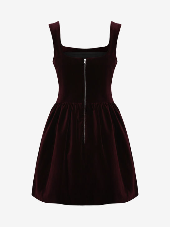 Мини-платье, бархатное, бордовое Flashin | Фото 4