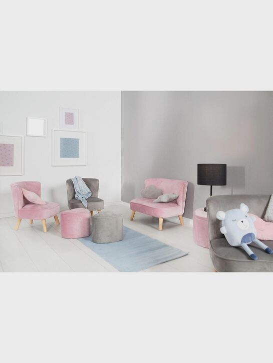 Детское велюровое кресло Lil Sofa, серый Roba | Фото 14