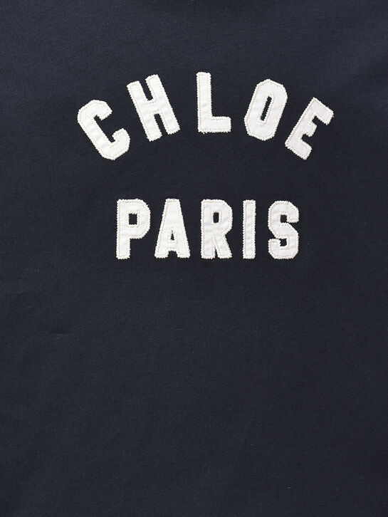 Футболка с лого, синяя Chloe | Фото 4