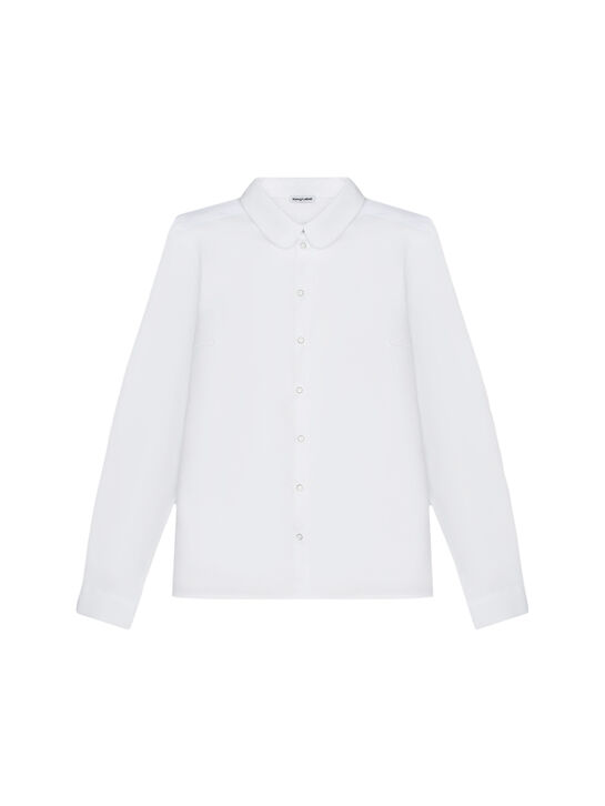 Белая рубашка из хлопка KengLabel | Фото 1