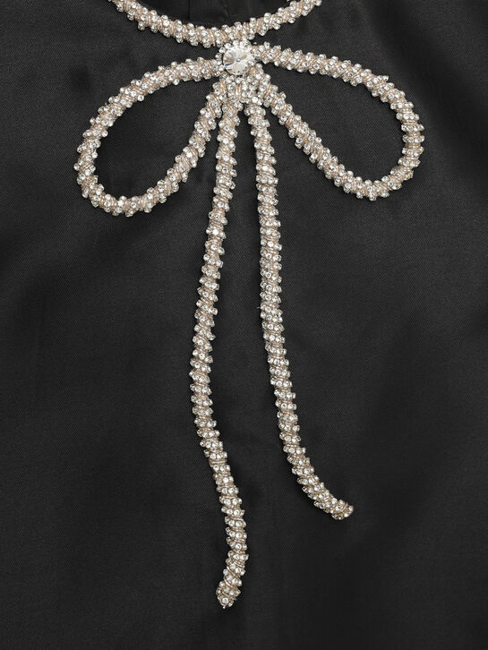 Платье с бантом в стразах, черное Maison Ava | Фото 3