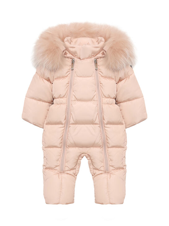 Комбинезон с меховой отделкой в тон, розовый IL Gufo | Фото 3