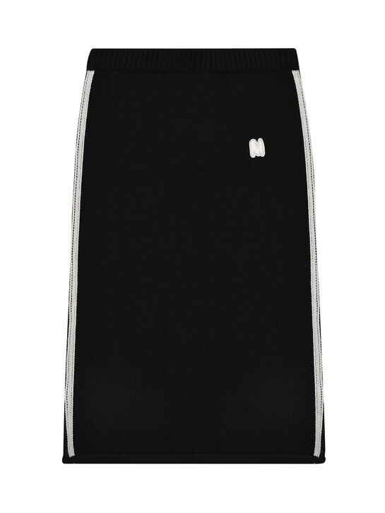 Юбка с лампасами, черная MSGM | Фото 1