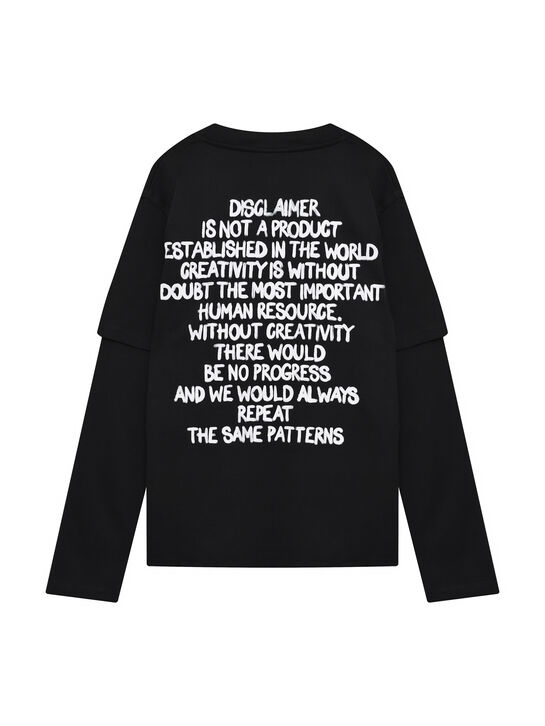 Лонгслив с текстом на спине, черный Disclaimer | Фото 2