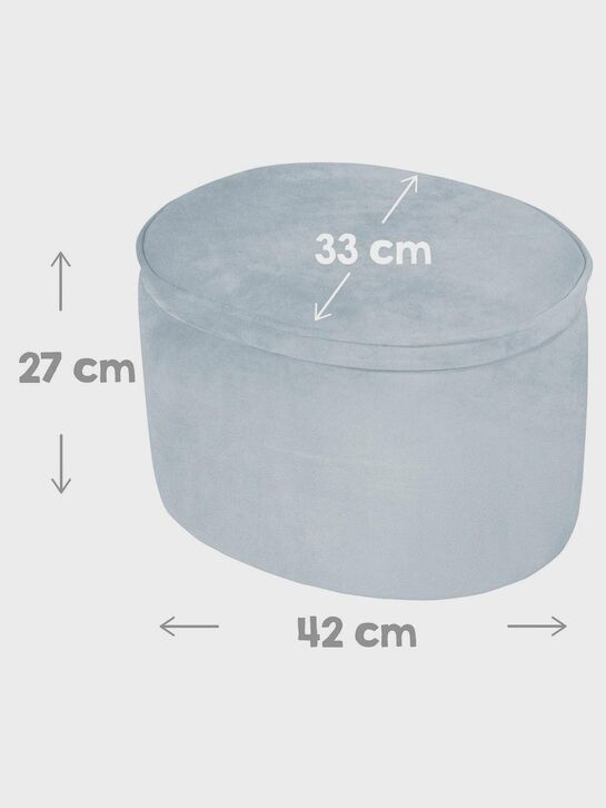 Детский велюровый овальный пуфик Lil Sofa, голубой Roba | Фото 5