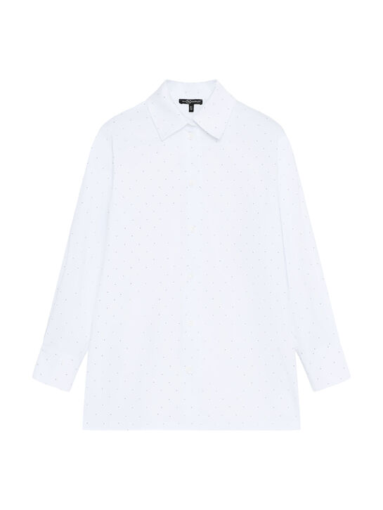 Рубашка со стразами, белая Dan Maralex | Фото 1