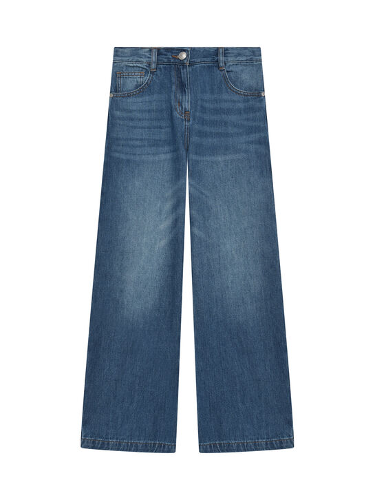 Джинсы широкие, синие Ermanno Scervino | Фото 1