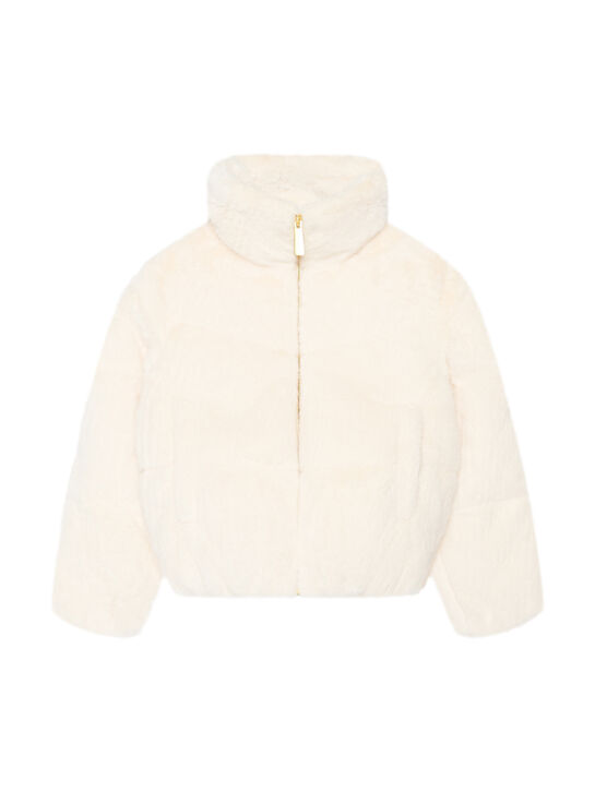 Шуба с высоким воротом, кремовая Molo | Фото 1