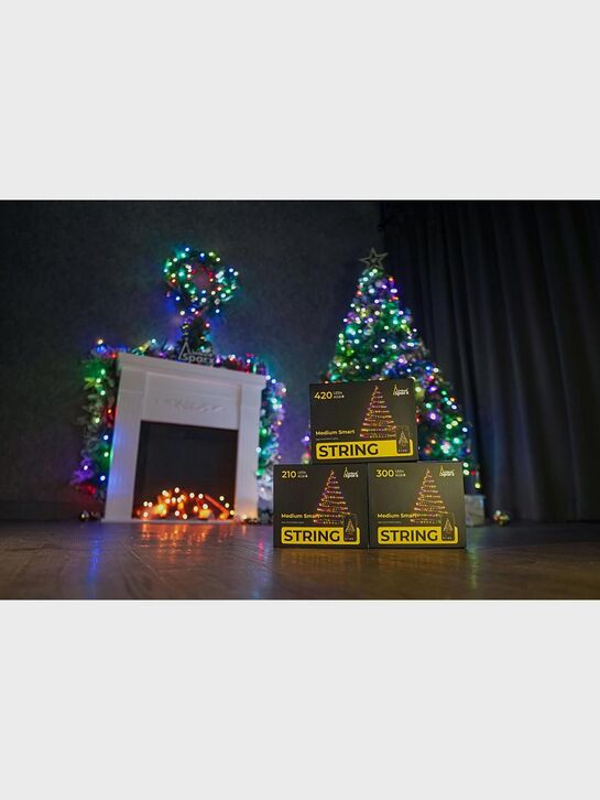 Гирлянда STRING 300 ламп, 2400см, RGB, Многоцветный + Белый , Управление через приложение LinkedSparx | Фото 6