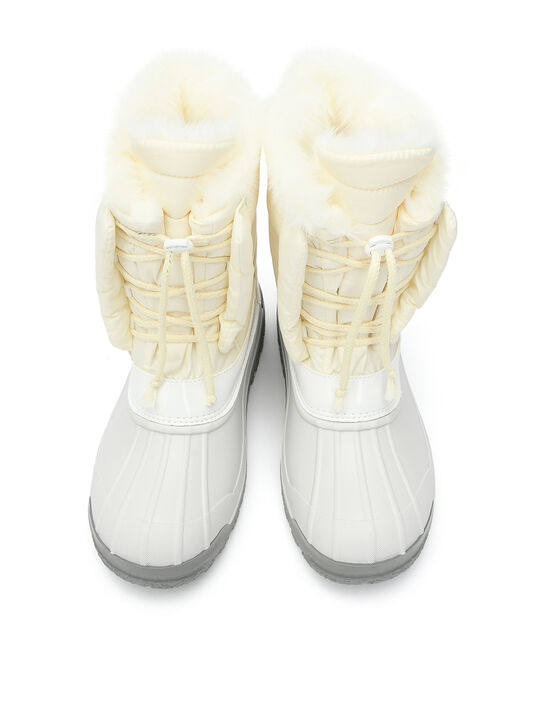 Сапоги резиновые с эко-шерстью, белые Rondinella | Фото 4