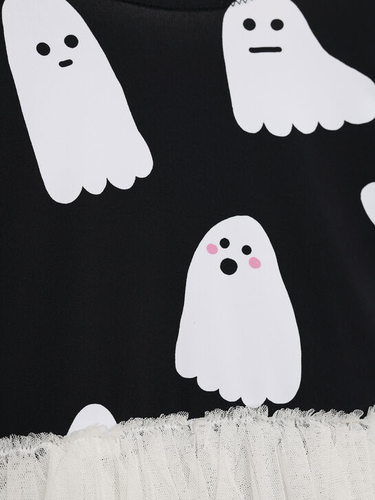 Платье с принтом привидений, черное Stella McCartney | Фото 3