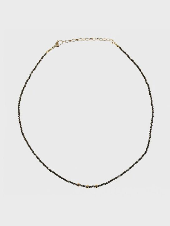 Чокер из камня пирит с бусинами из латуни I Love Cameo | Фото 1