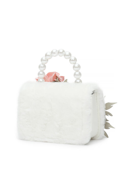 Сумка из эко-меха с цветочной аппликацией Monnalisa | Фото 2