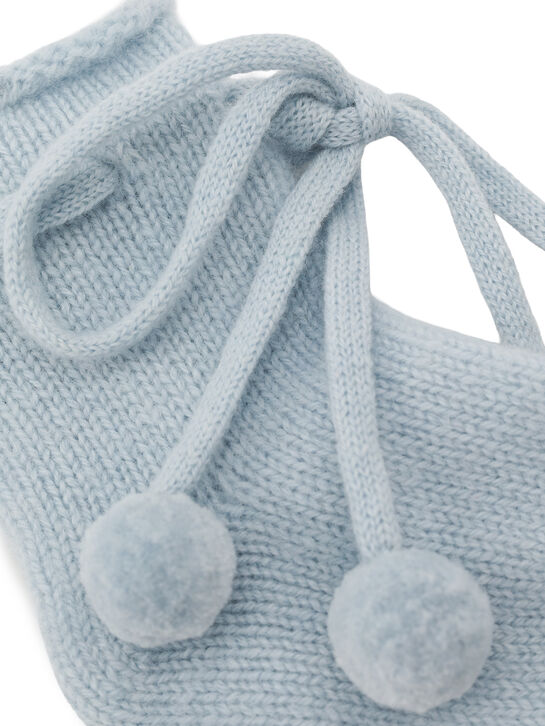 Носки кашемировые с бантиками, голубые Oscar et Valentine | Фото 2