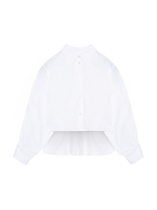 Рубашка с удлиненной спинкой, белая MM6 | Фото 1