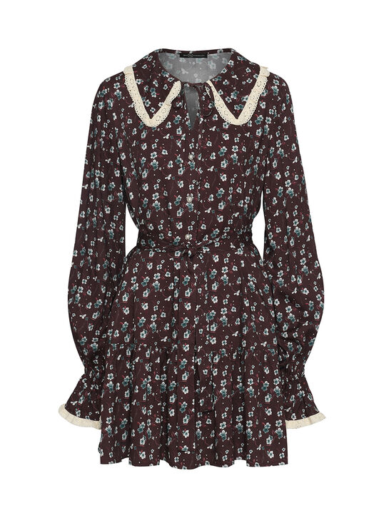 Платье с рюшами, бордовое Dan Maralex | Фото 1