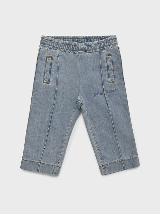 Джинсы с поясом на резинке, голубые Palm Angels | Фото 1
